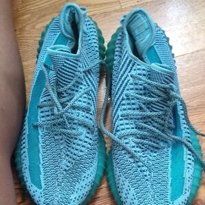 Yeezy Women's Teal Knit Athletic Sneakers